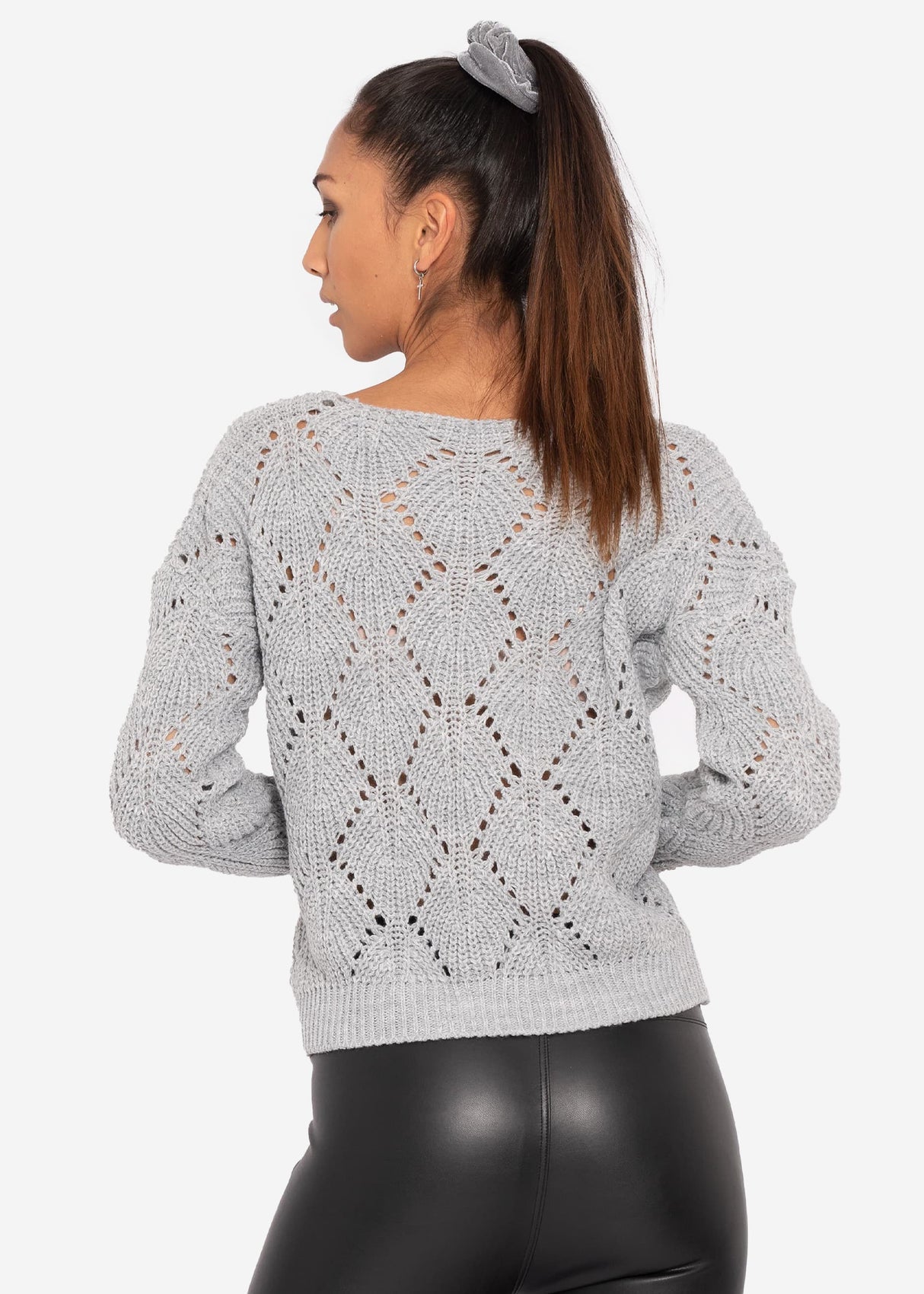 Velvet scrunchie, light grey