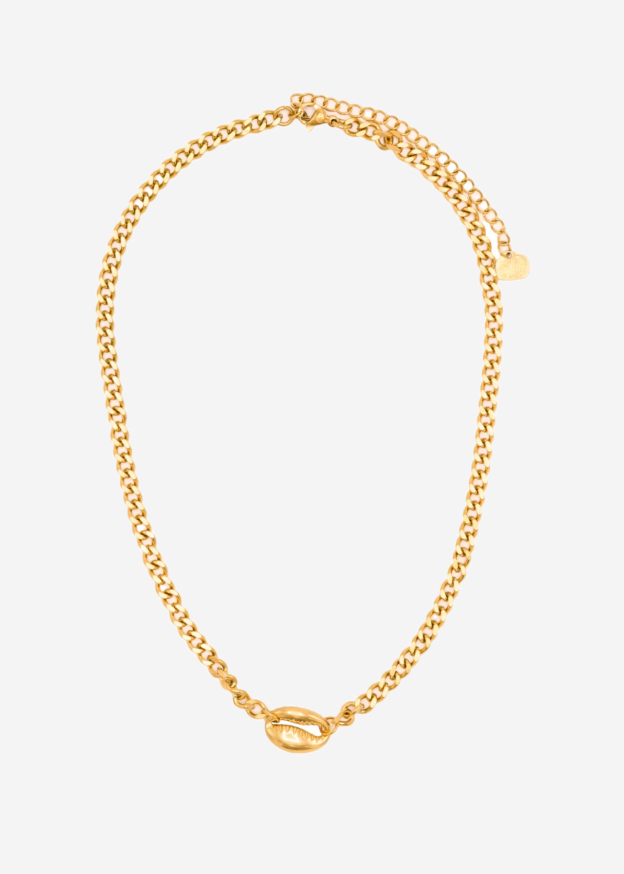 Gliederhalskette mit Muschel, gold
