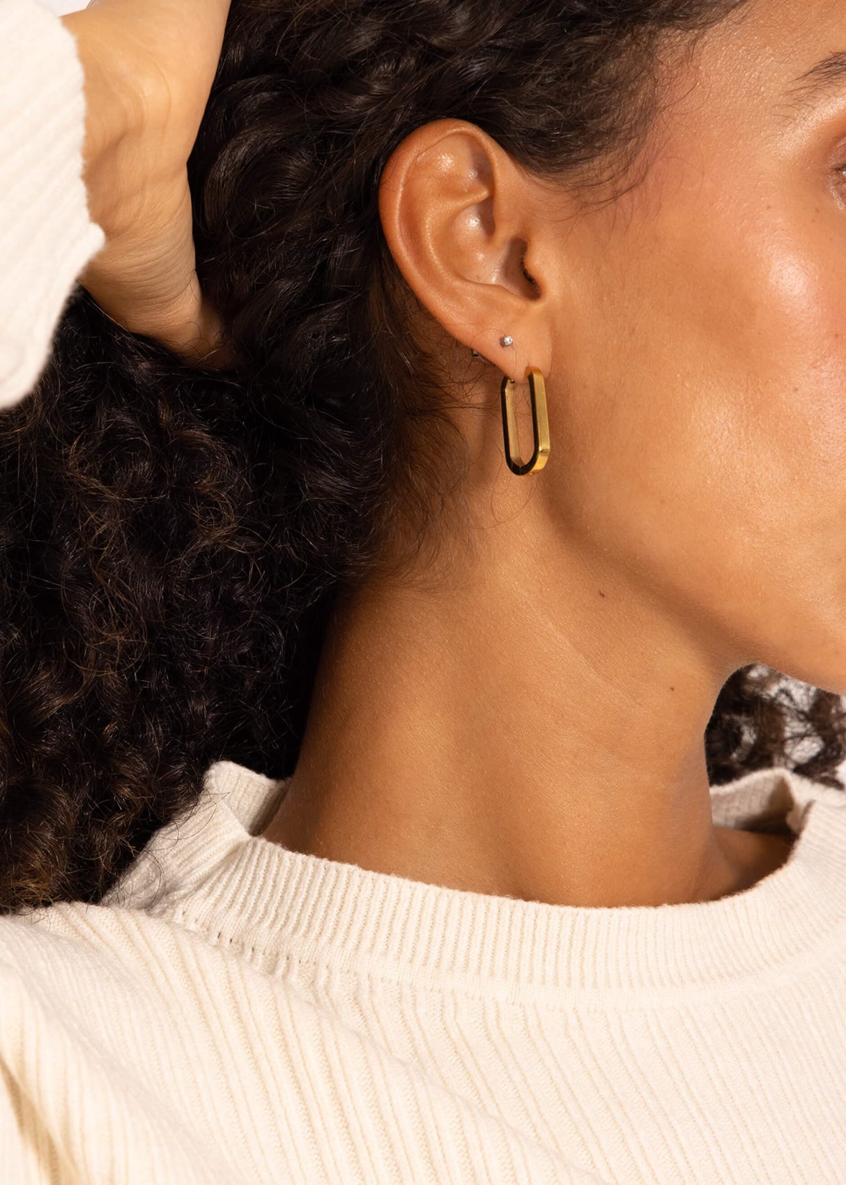 Klassische Squared Creolen - gold