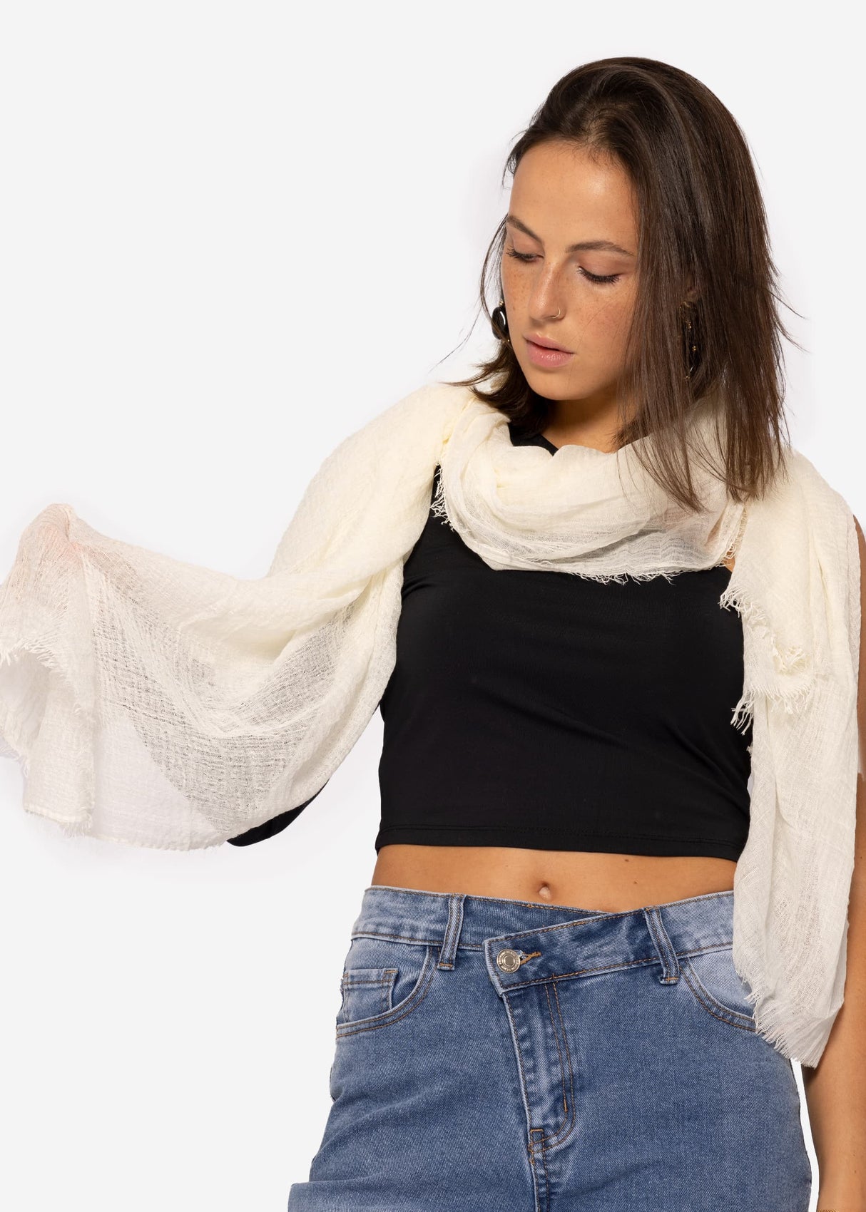 Muslin scarf, off-white