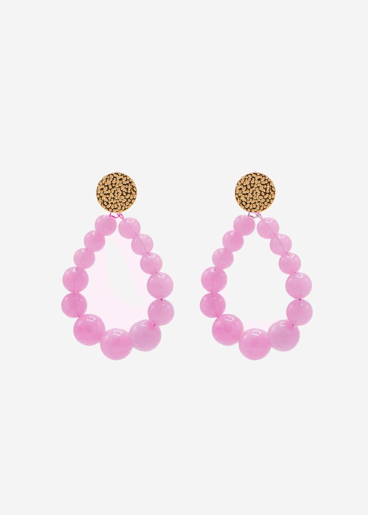 Gold earrings with pearls - lilac