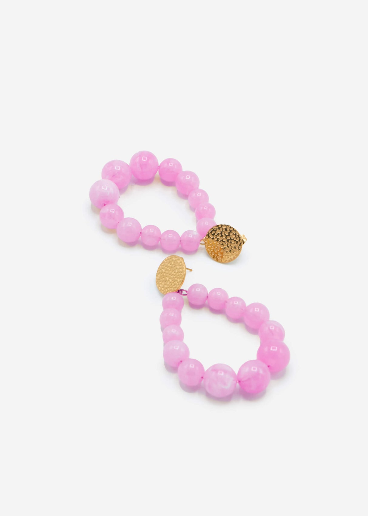 Gold earrings with pearls - lilac