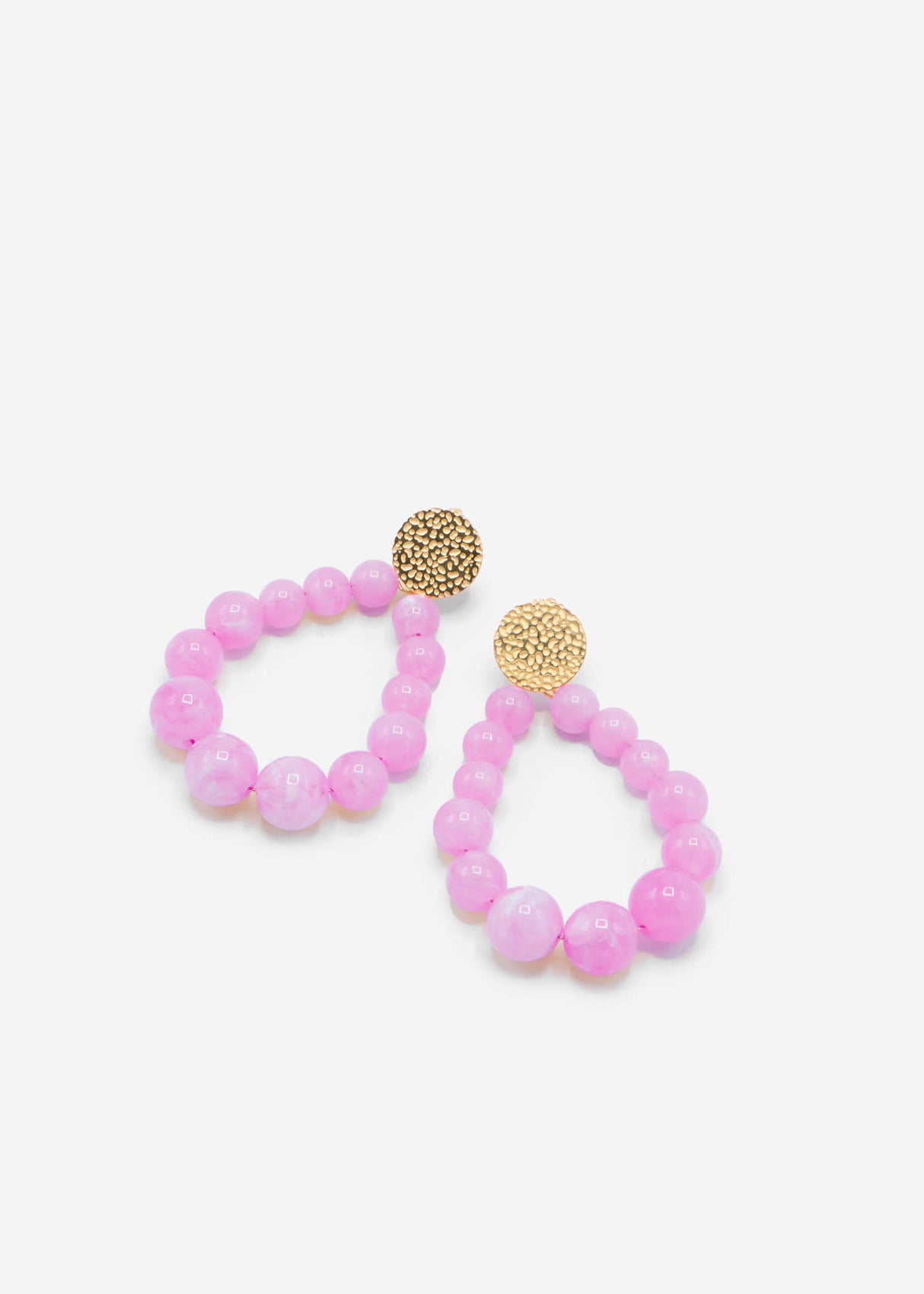 Gold earrings with pearls - lilac