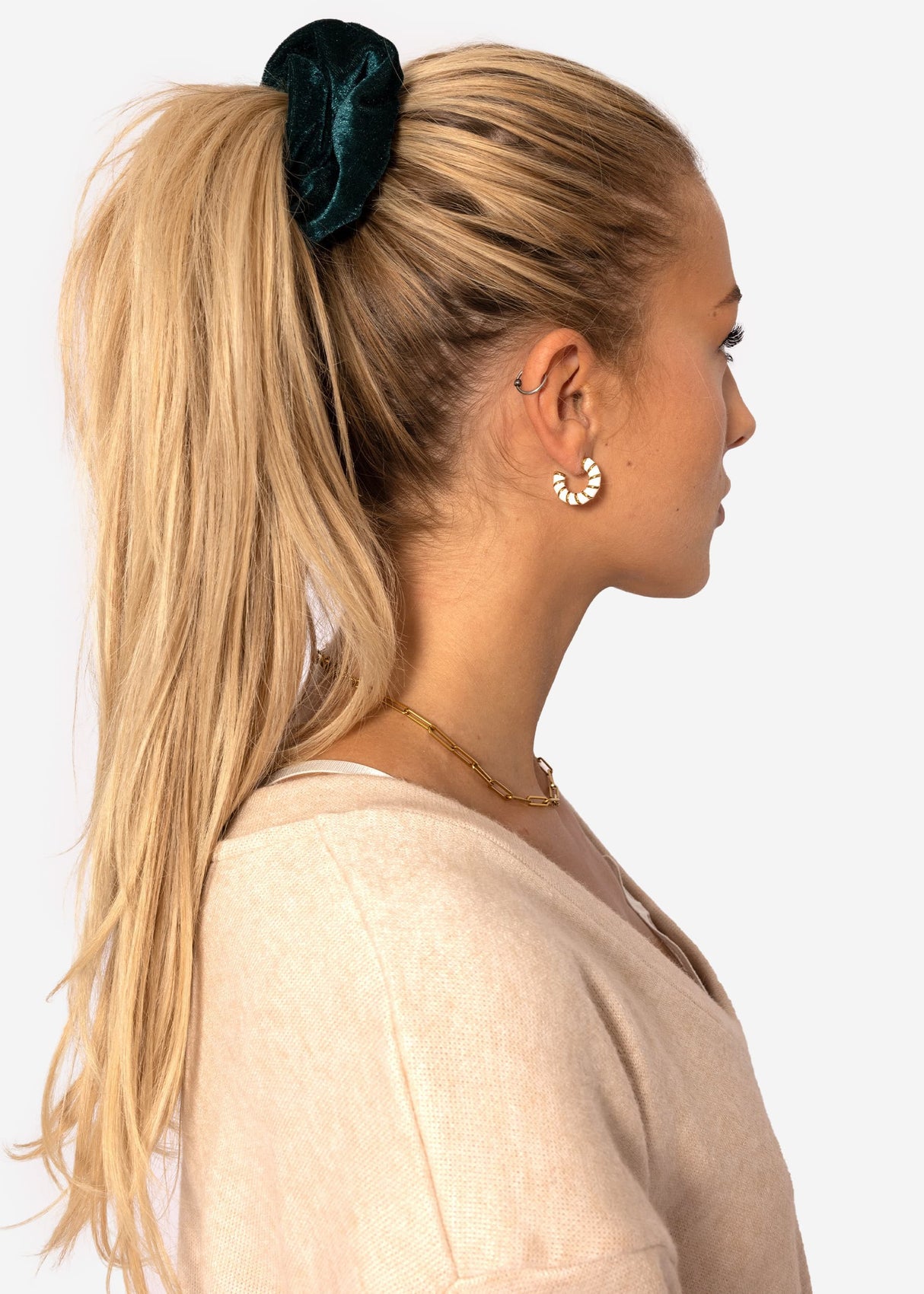 Velvet scrunchie, petrol