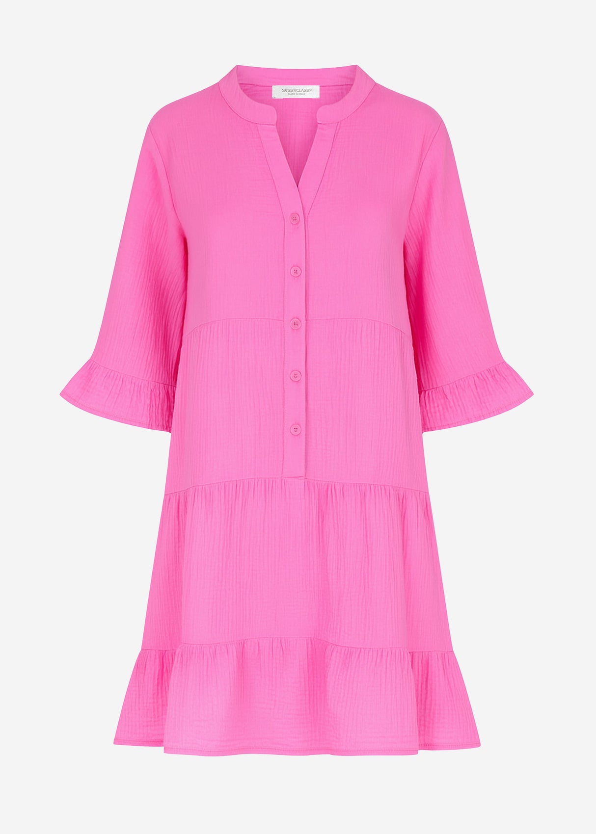 Musselin dress with ruffles - pink
