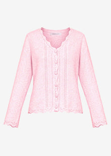Pointelle Strickjacke - rosa