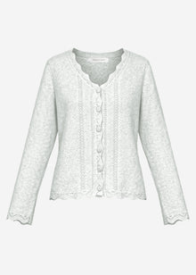 Pointelle Strickjacke - hellgrau