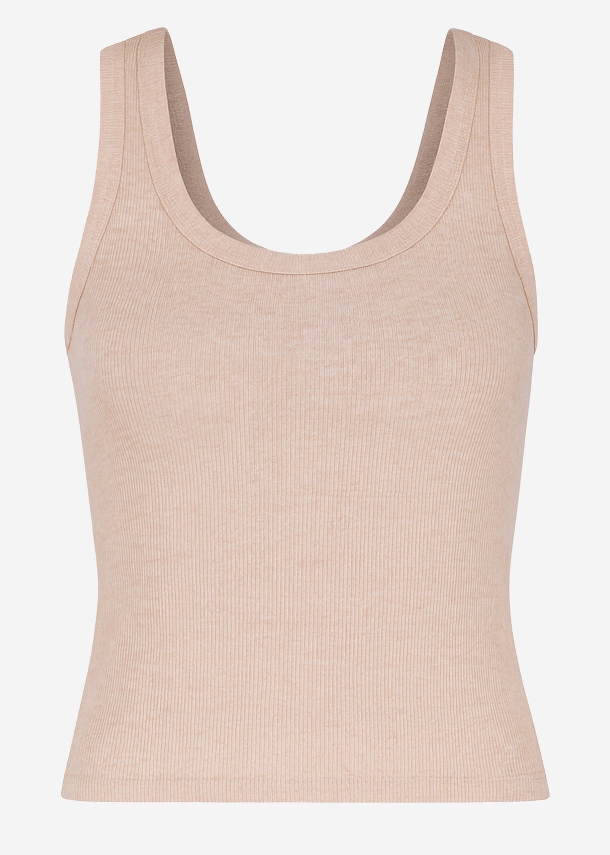 Tank top with neckline - beige