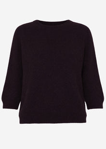Strickoberteil mit Alpaka - dunkelbraun