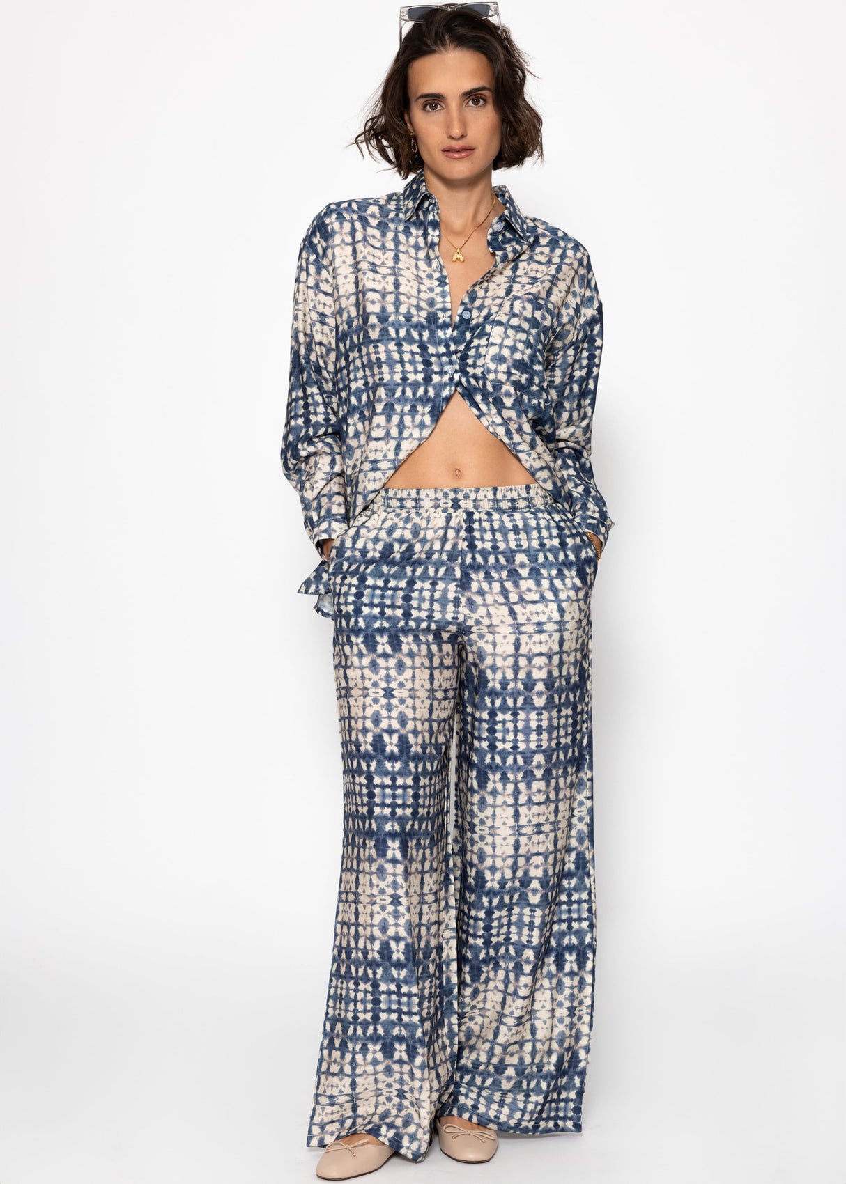 Blouse with print - blue