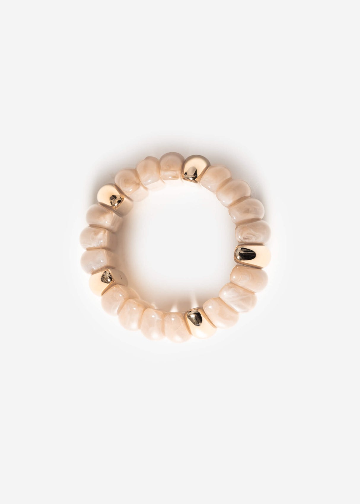 Wide elastic bracelet - beige