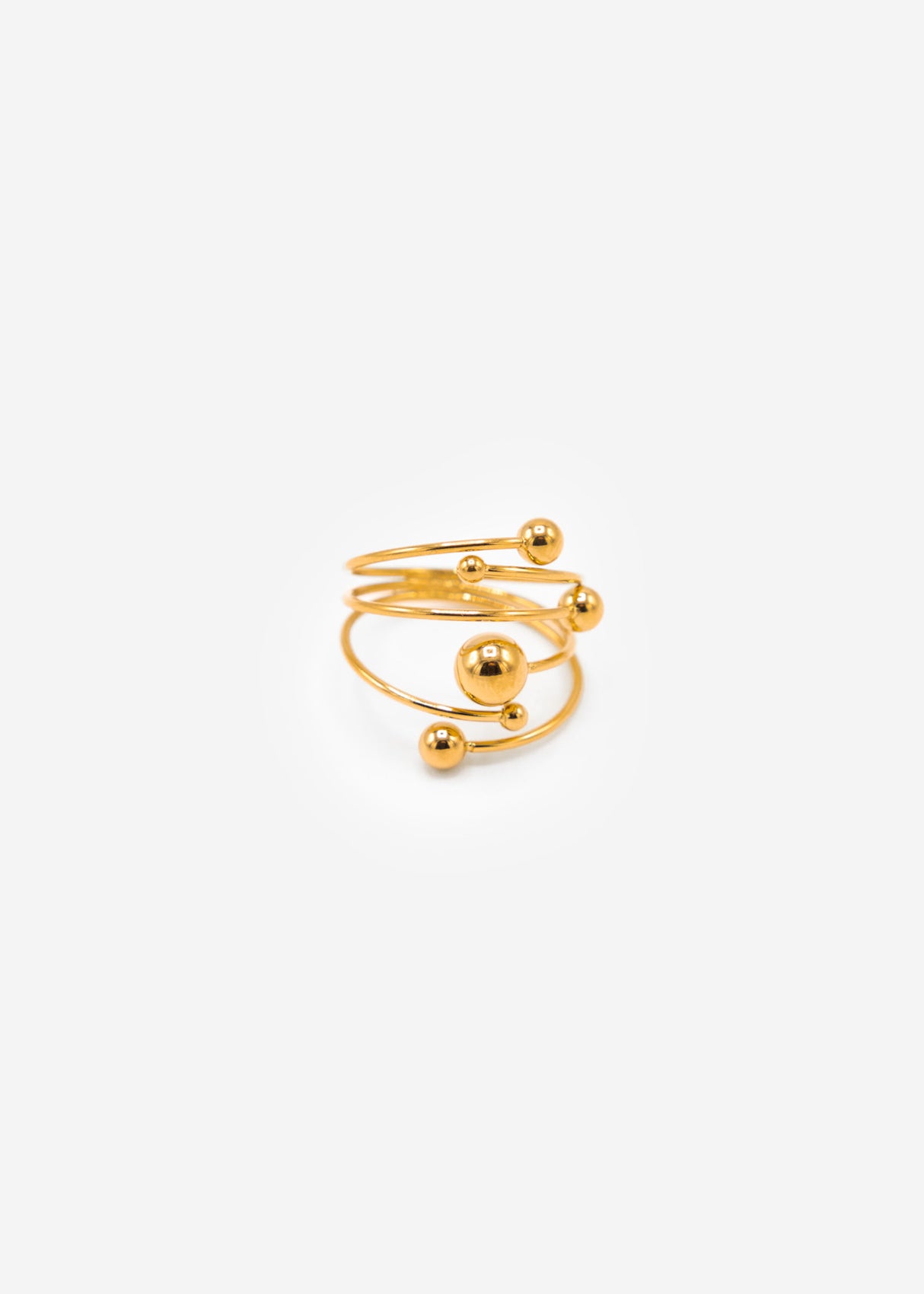 Filigree ring with balls - gold