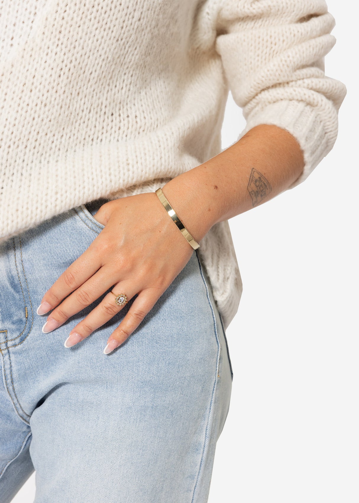 Flacher Armreif - gold