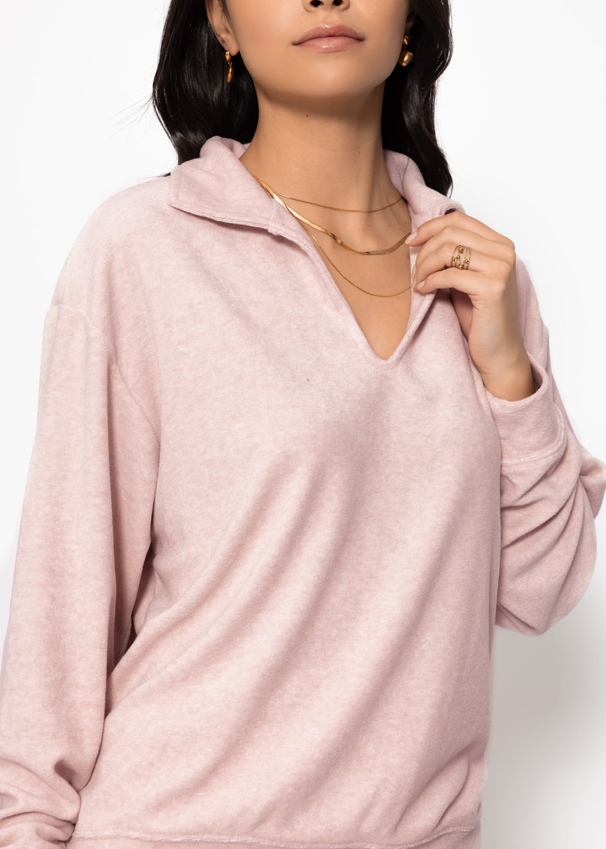 Frottee Sweater - rosa