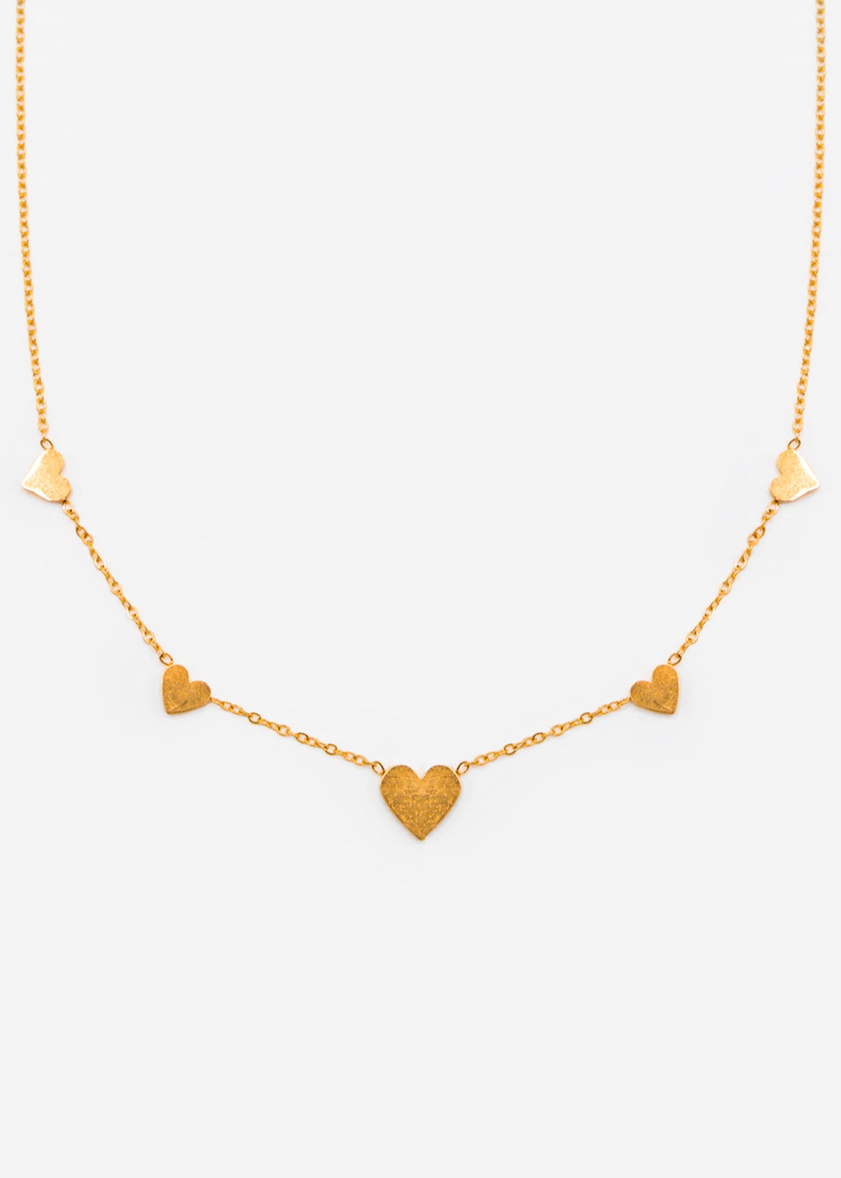 Halskette mit Herzen - gold