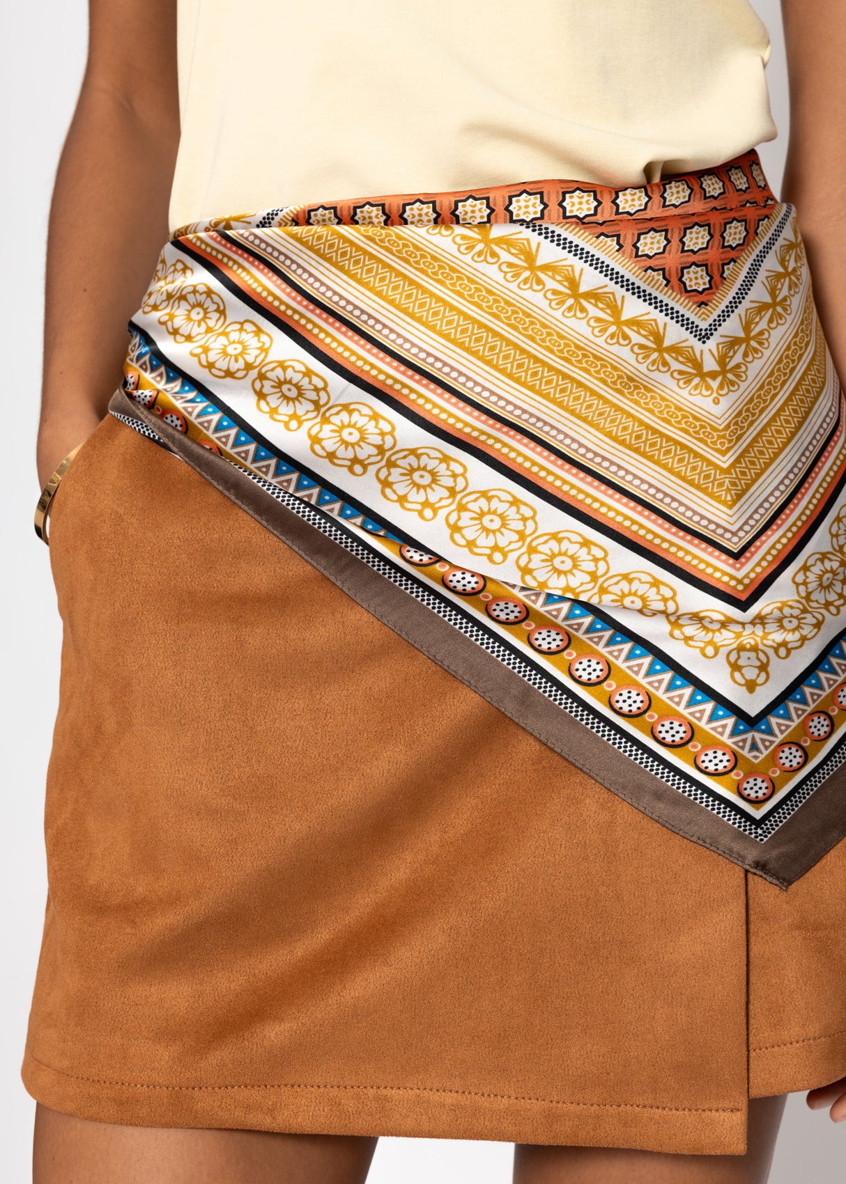 Halstuch mit geometrischem Print - braun