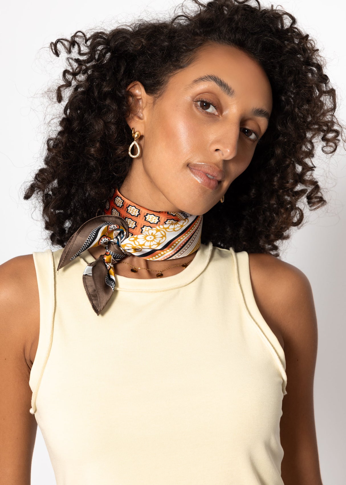 Halstuch mit geometrischem Print - braun