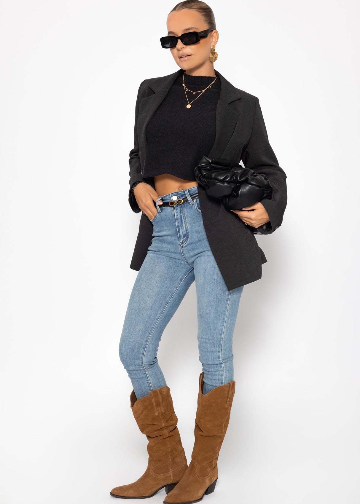 Highwaist skinny jeans - light blue