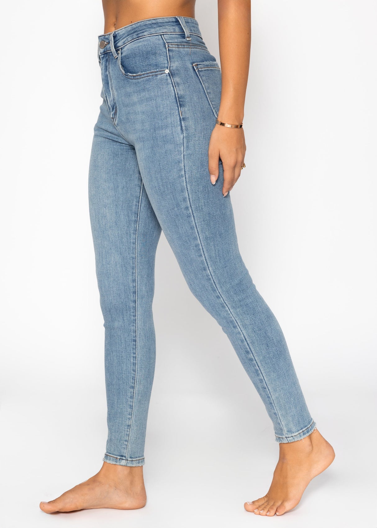 Highwaist skinny jeans - light blue