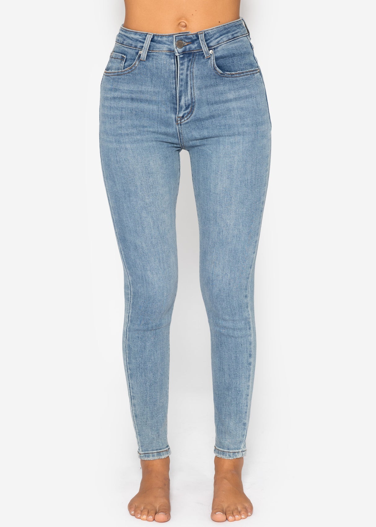 Highwaist skinny jeans - light blue