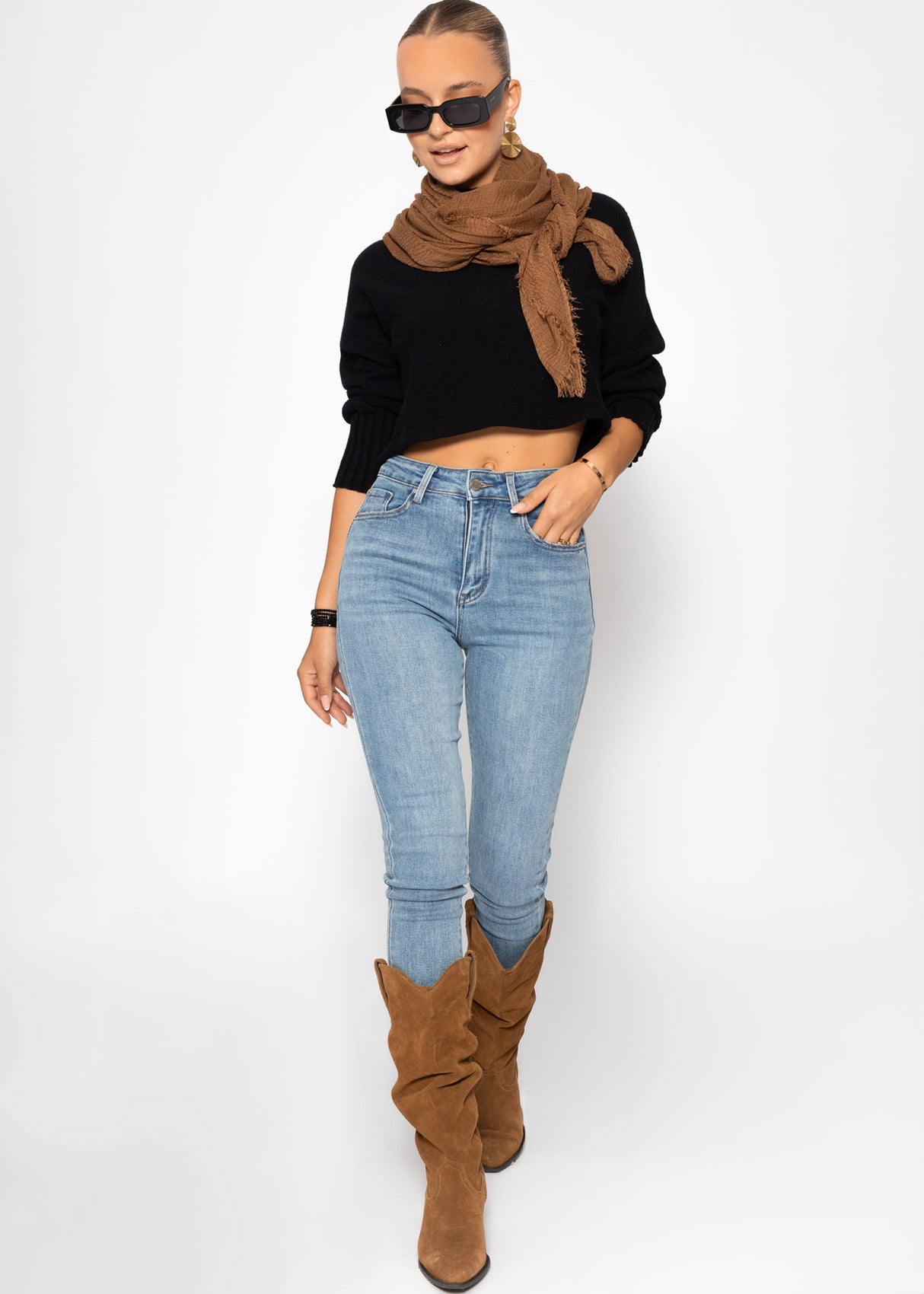 Highwaist skinny jeans - light blue