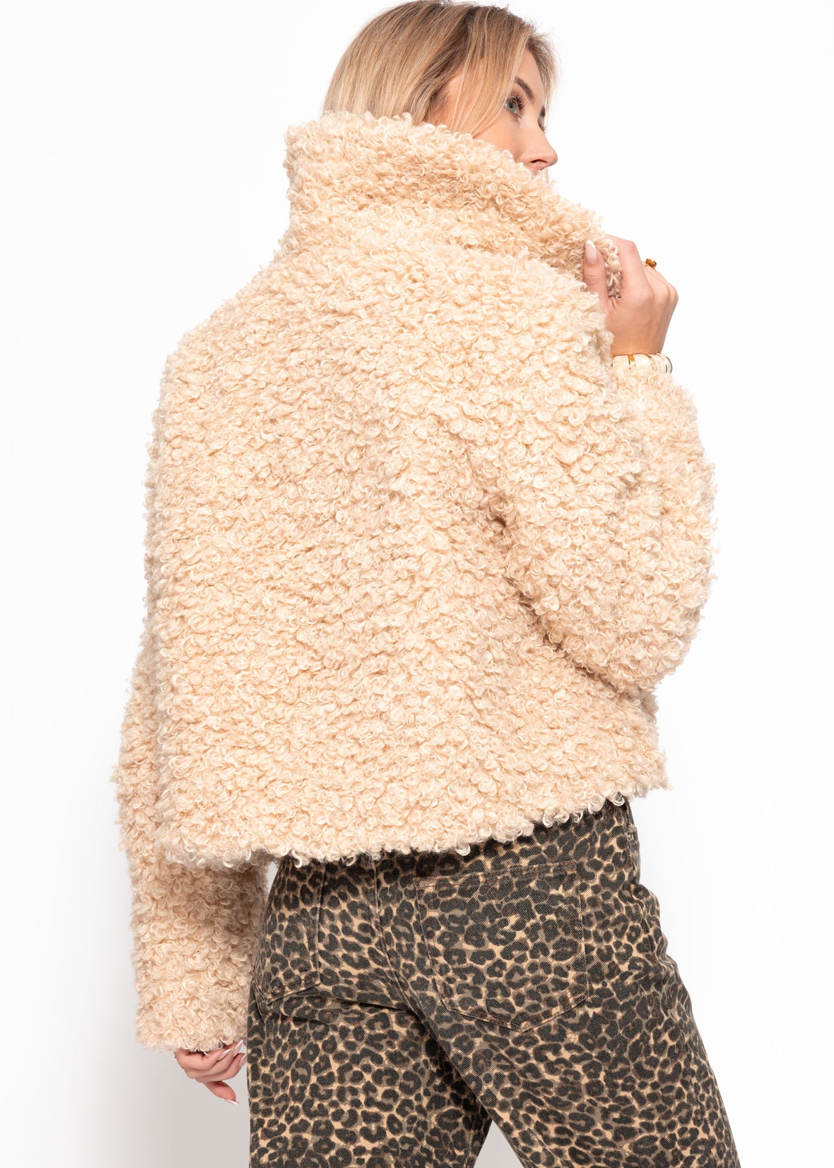 Jacke aus Teddyfell - offwhite