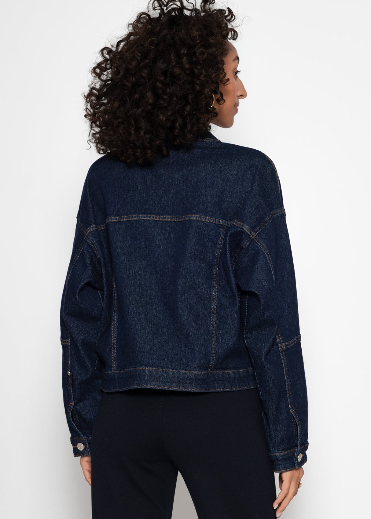 Denim jacket with patch pockets - dark blue