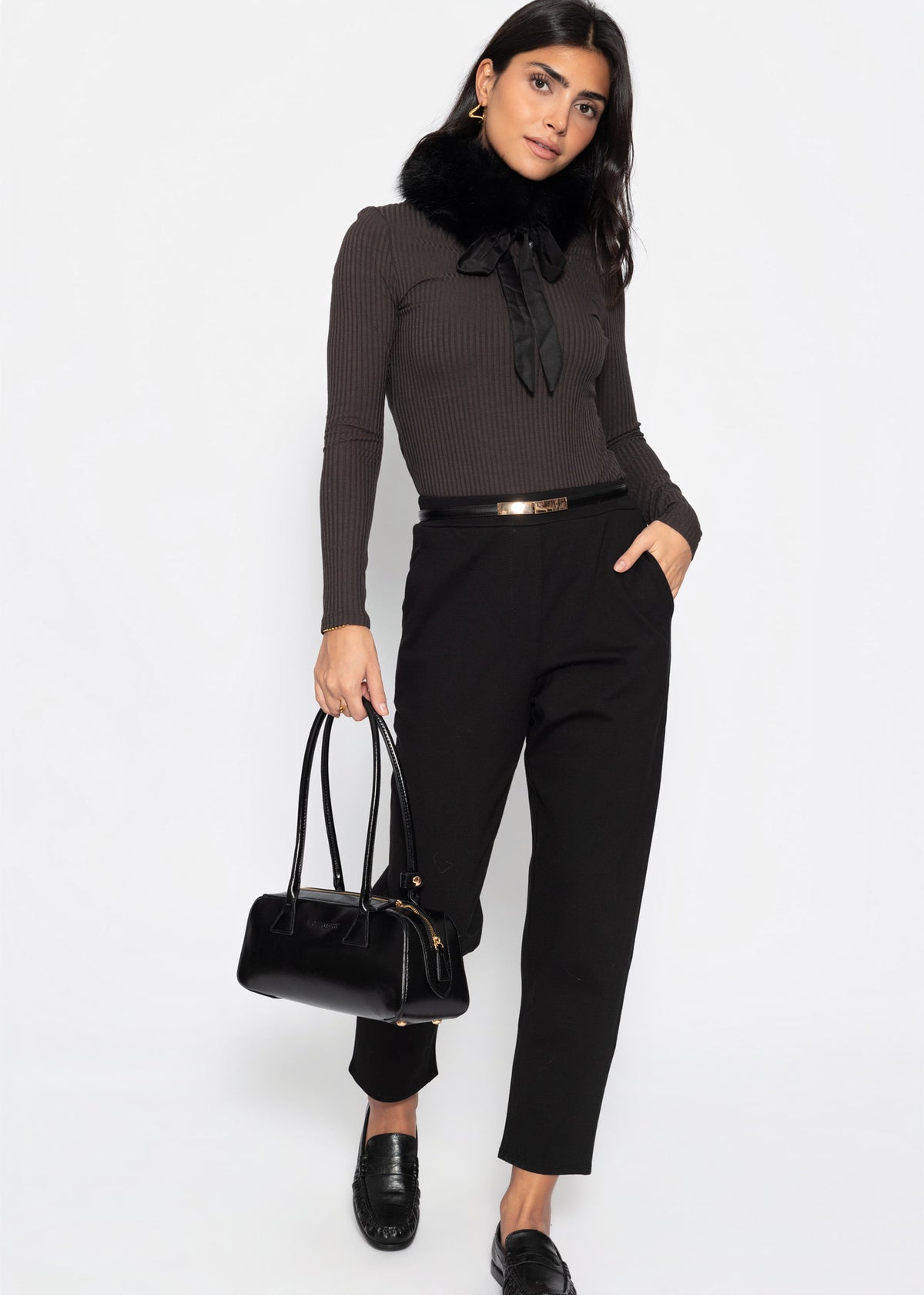 Jersey chinos, black