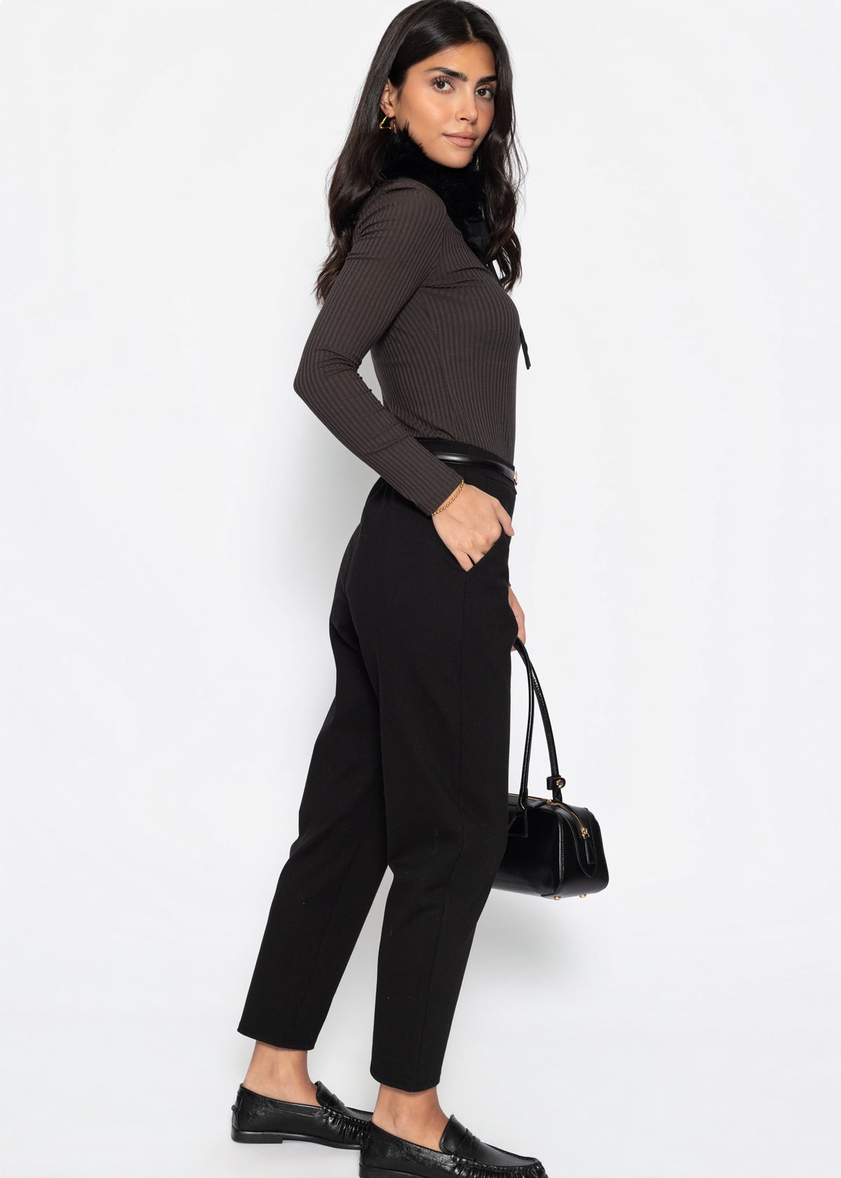 Jersey Chinos - schwarz