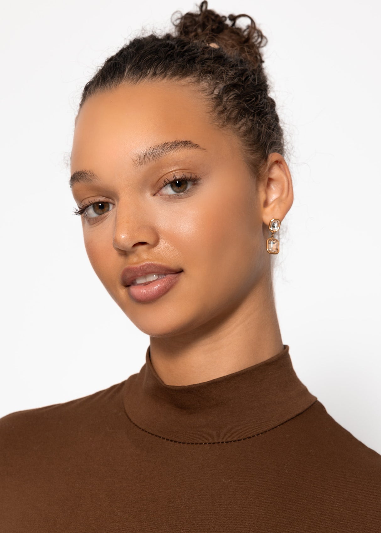 Langarm Shirt mit Rollkragen - braun