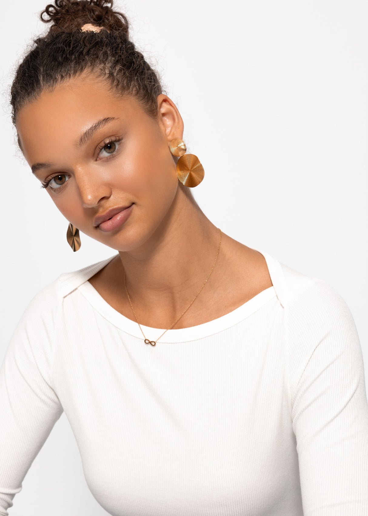 Langarmshirt mit U-Boot Ausschnitt - offwhite