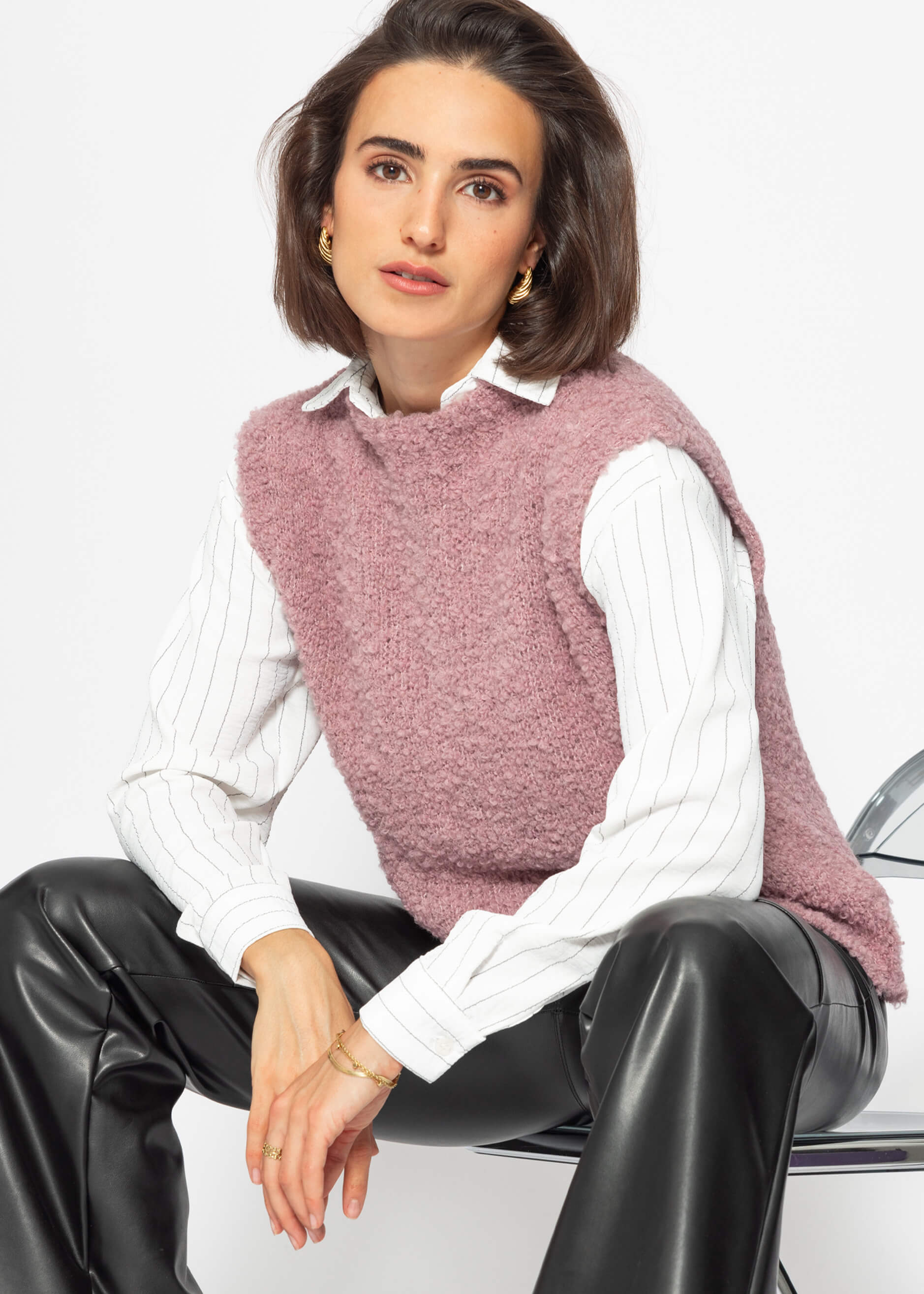 Casual knit pullover - powder pink