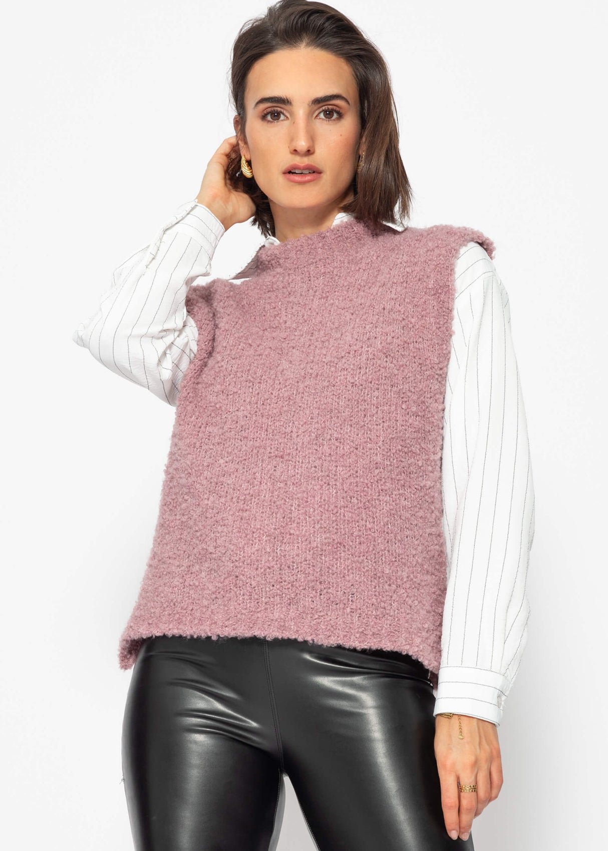 Casual knit pullover - powder pink