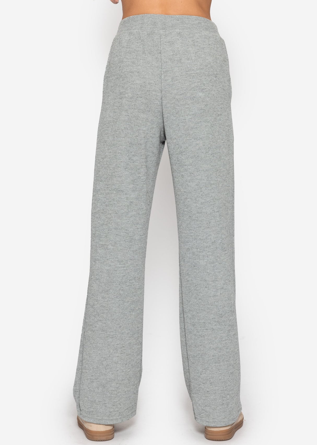 Loungewear Hose in Rippoptik - grau