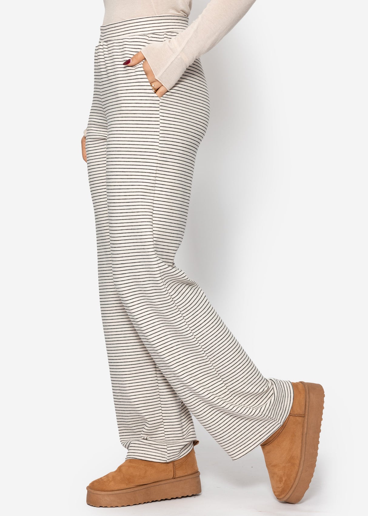 Loungewear Hose mit Streifen - offwhite