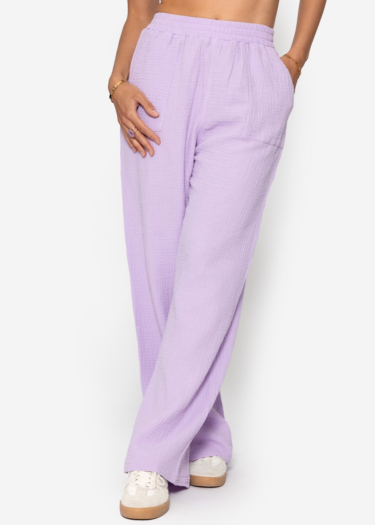 Musselin Hose - flieder