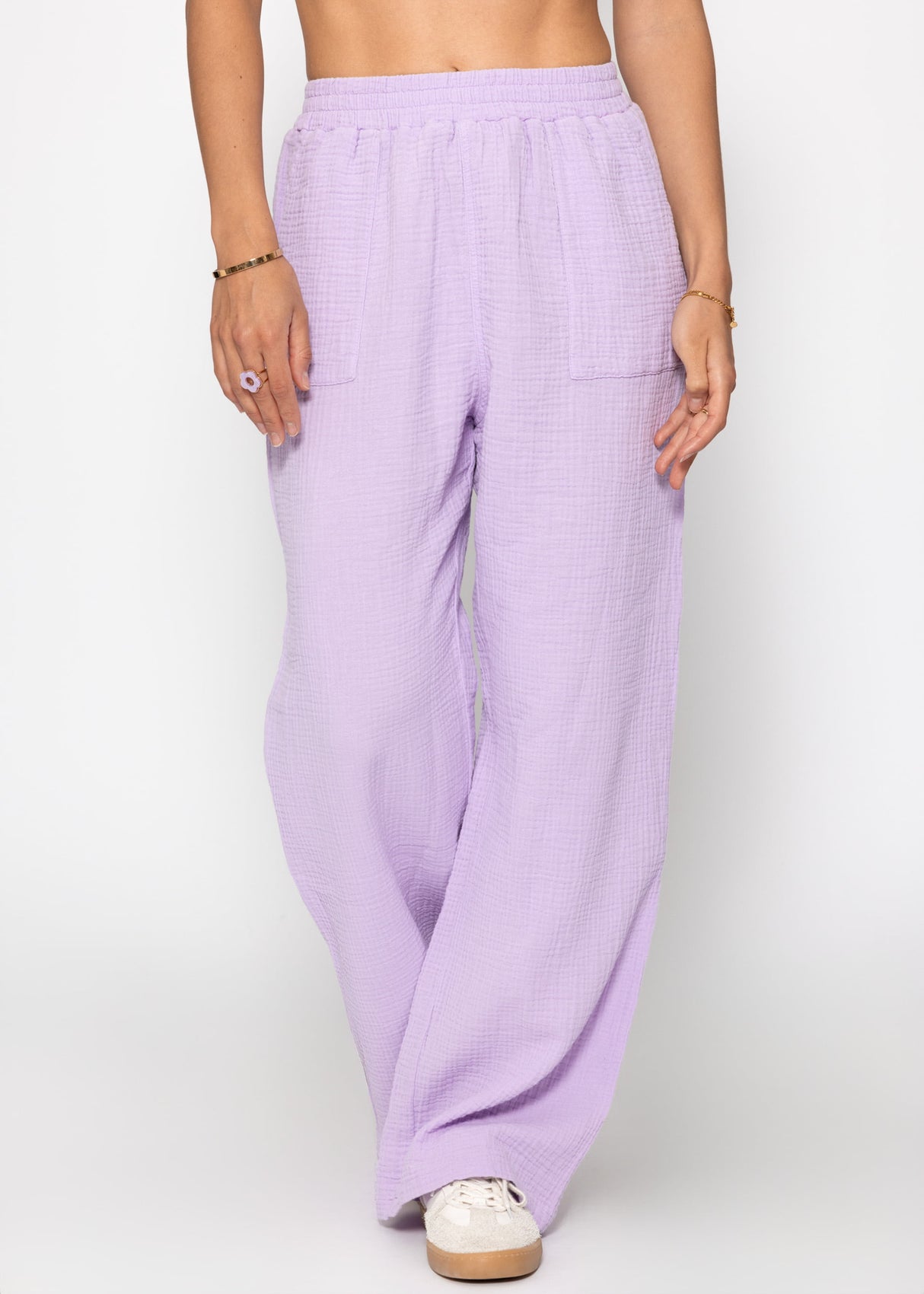 Musselin Hose - flieder