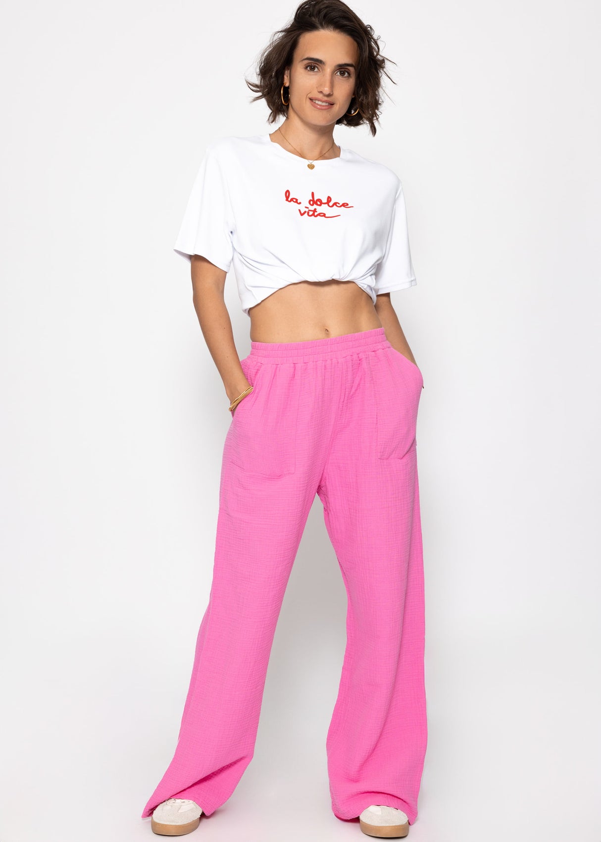 Musselin Hose - pink