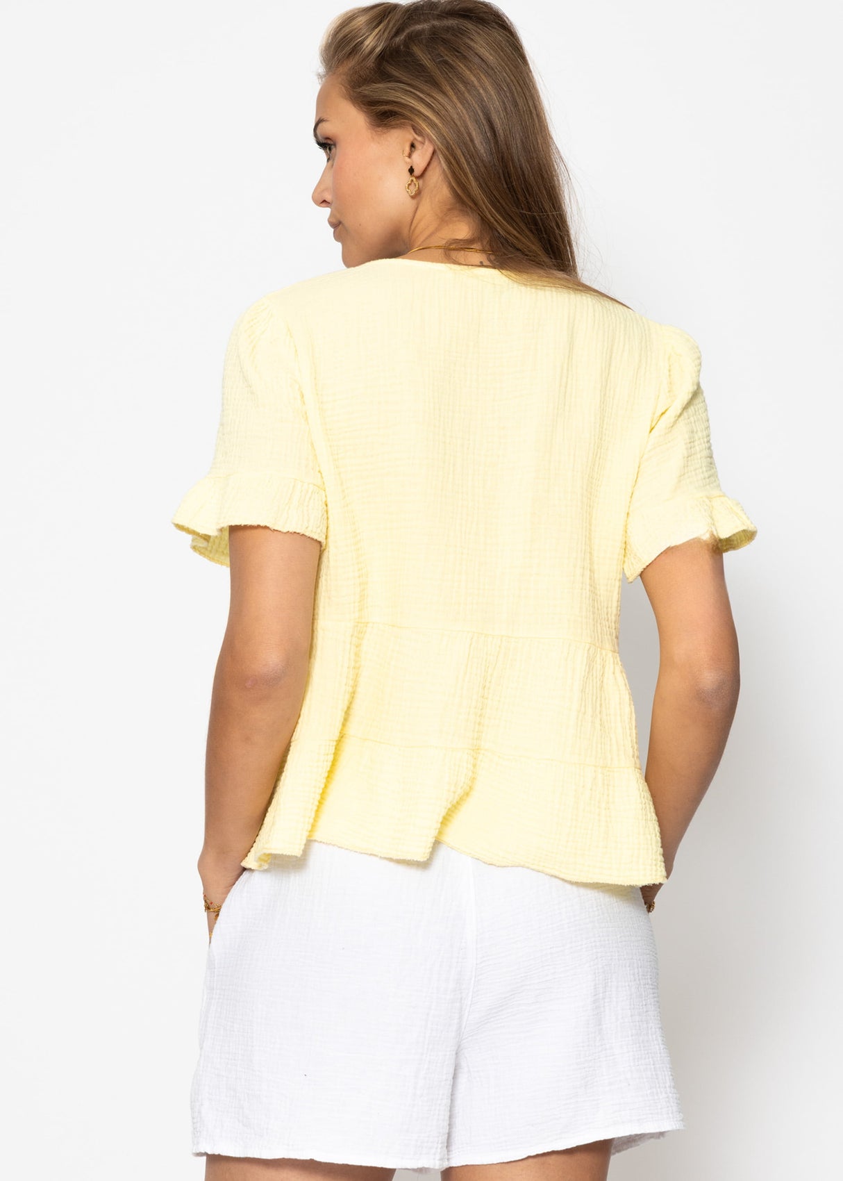 Musselin Shorts, weiß