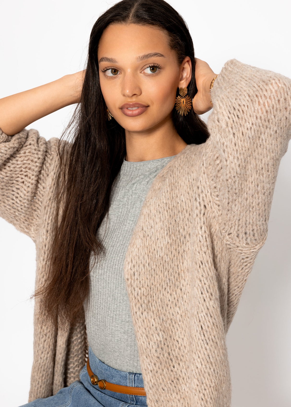 Oversized cardigan - beige