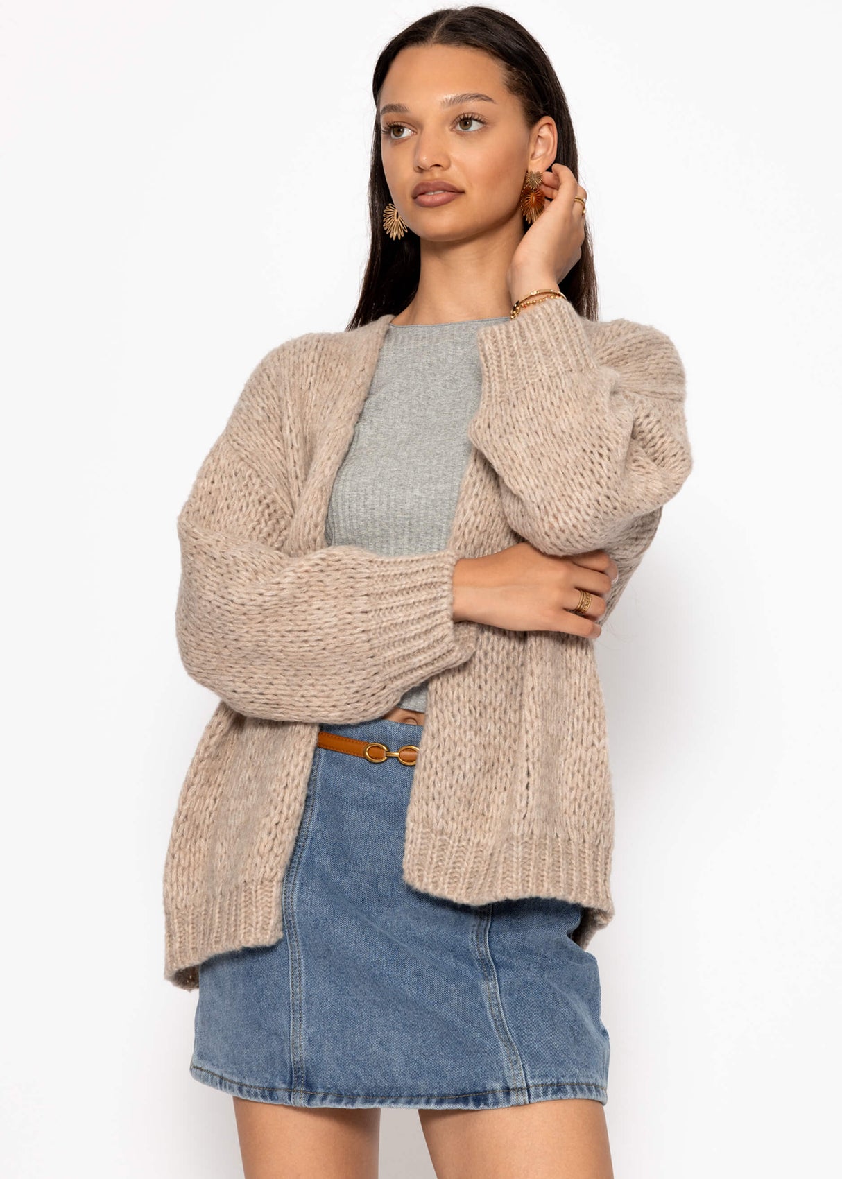 Oversized cardigan - beige