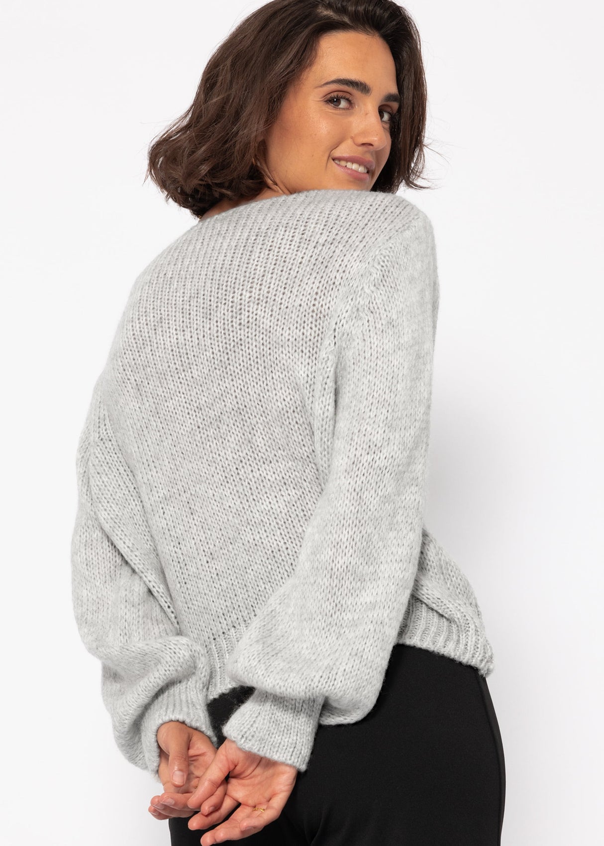 V-neck sweater - light grey