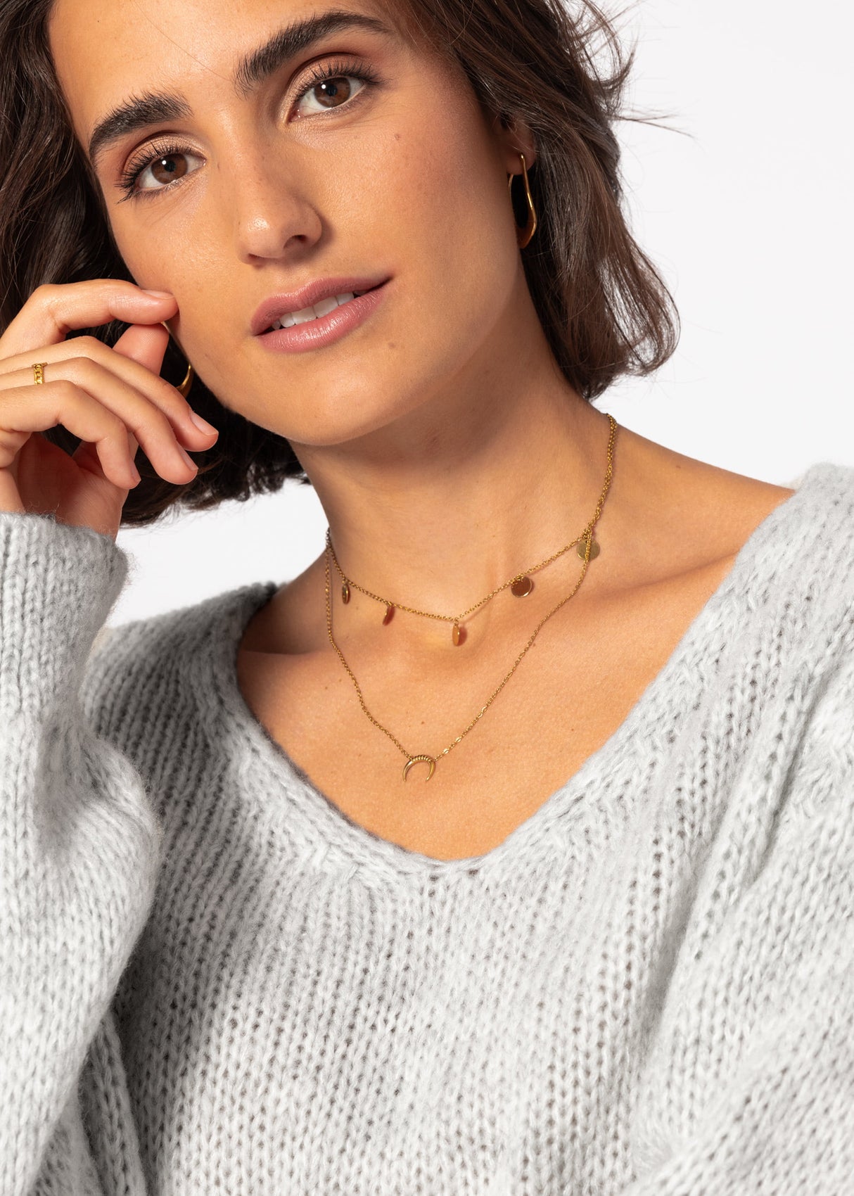 V-neck sweater - light grey