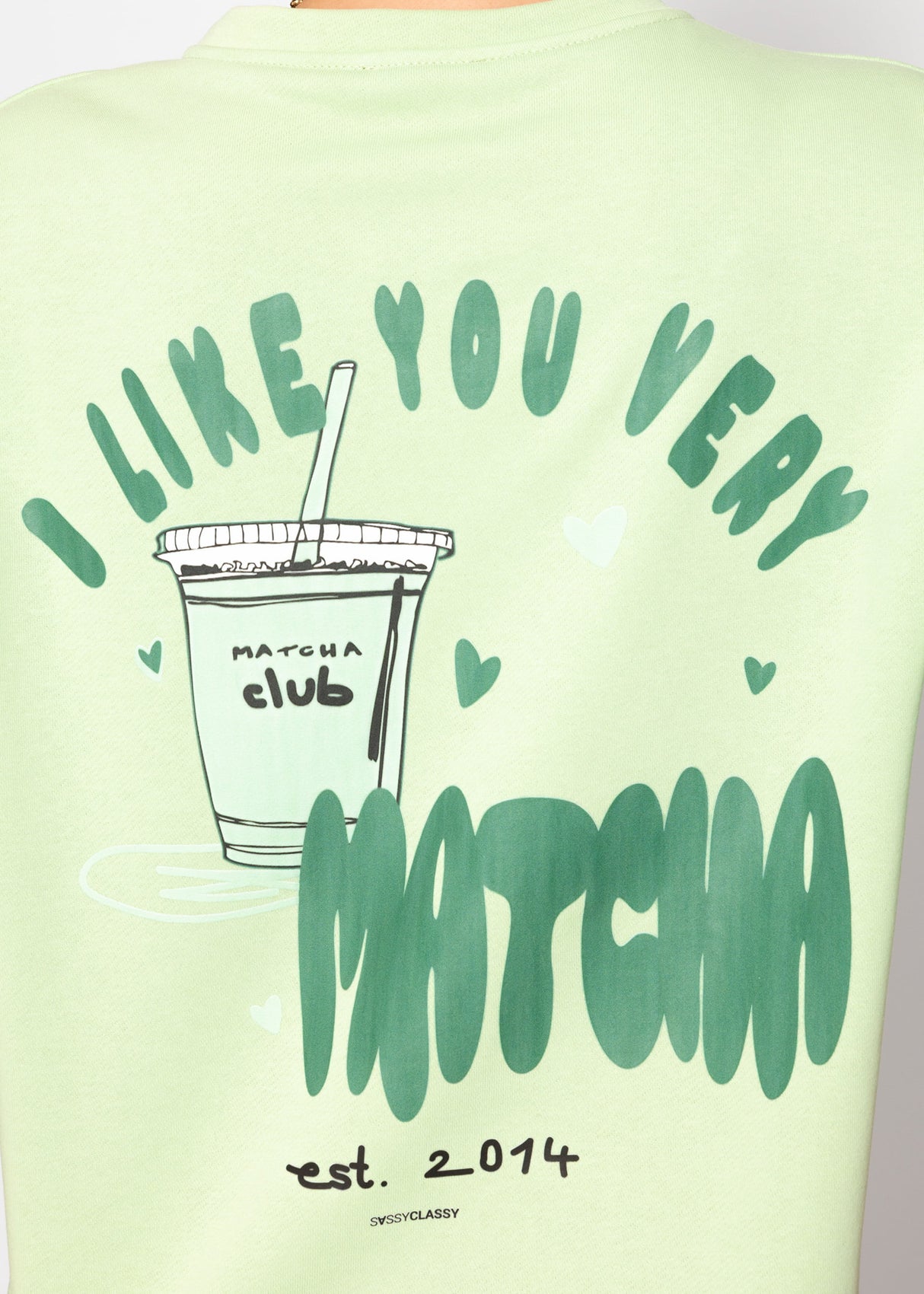Sweatshirt with matcha print - green