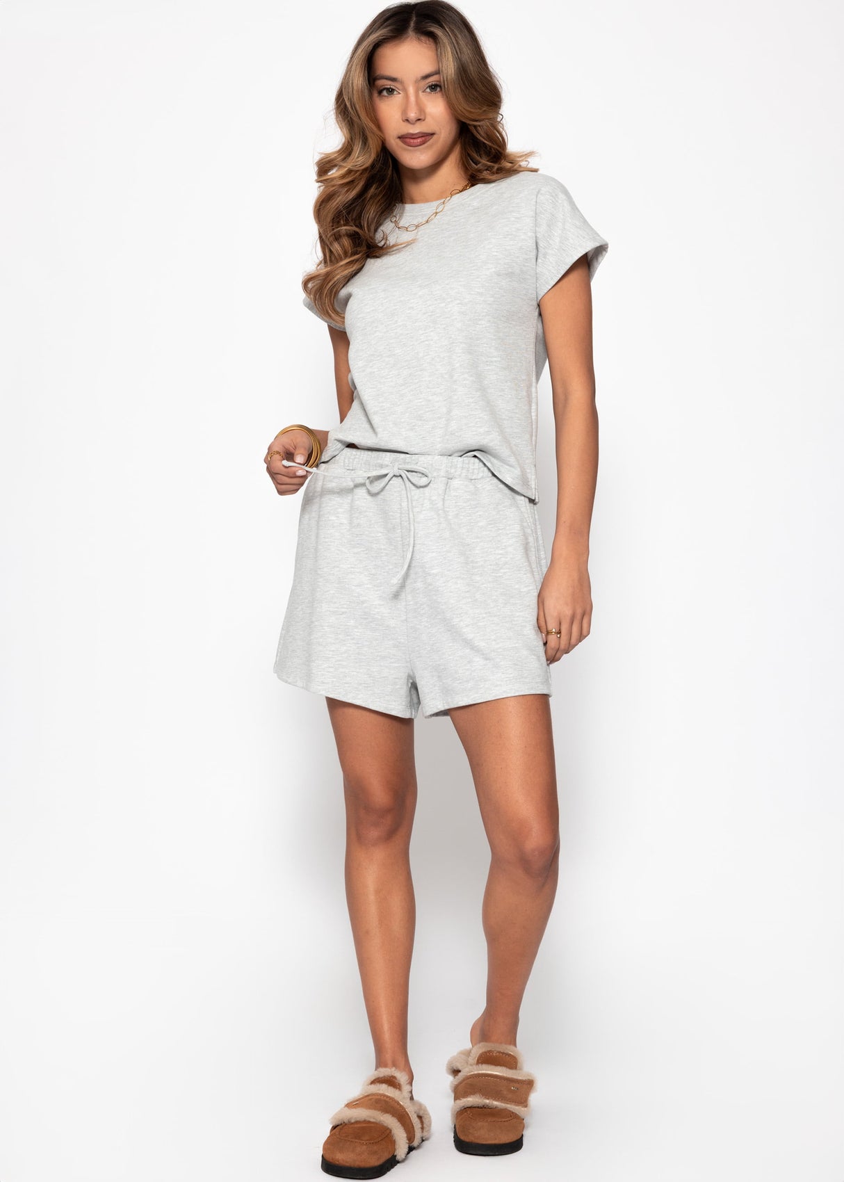 Sweatshirt with back detail - light gray