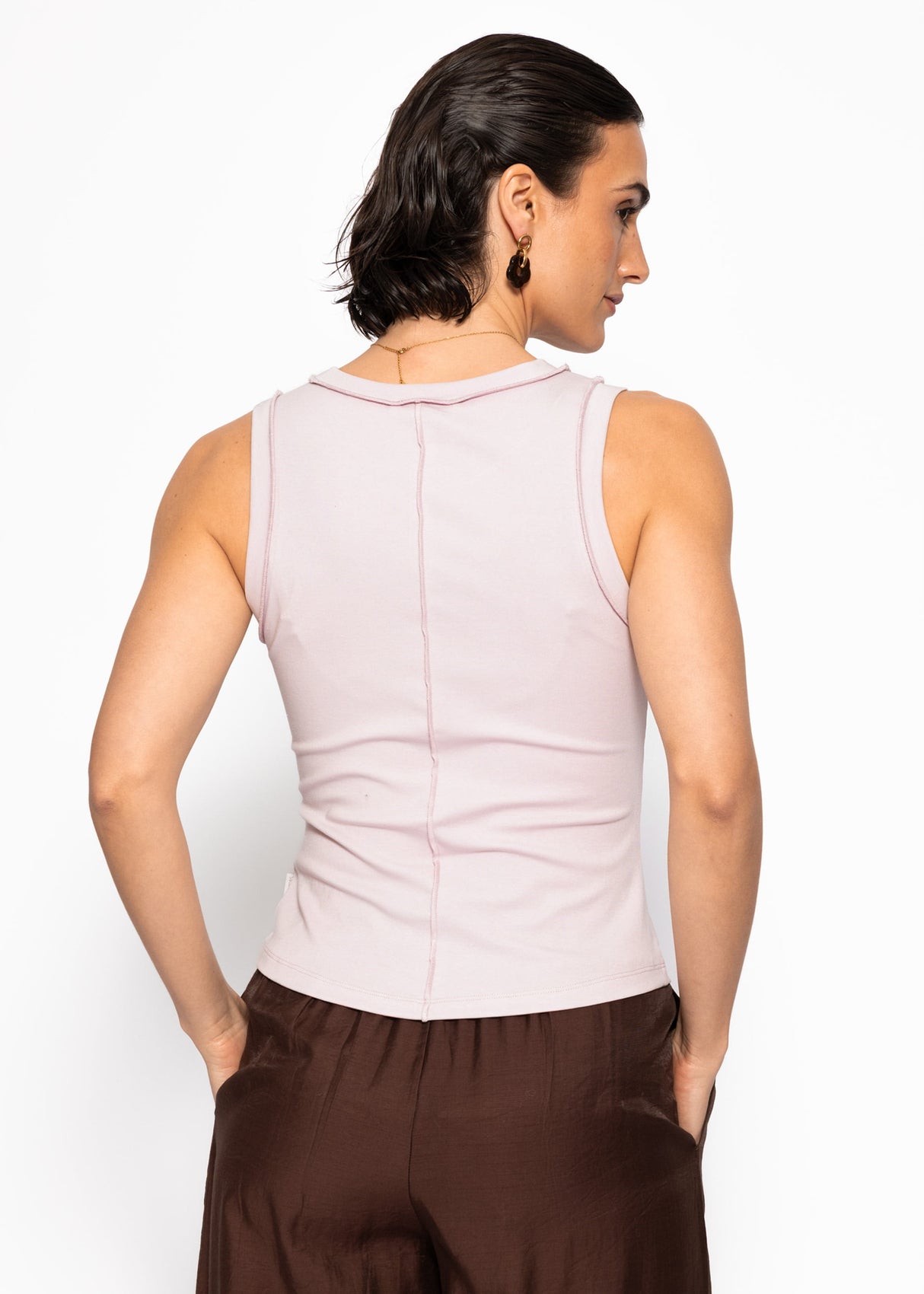 Tank Top mit Außennähten - flieder