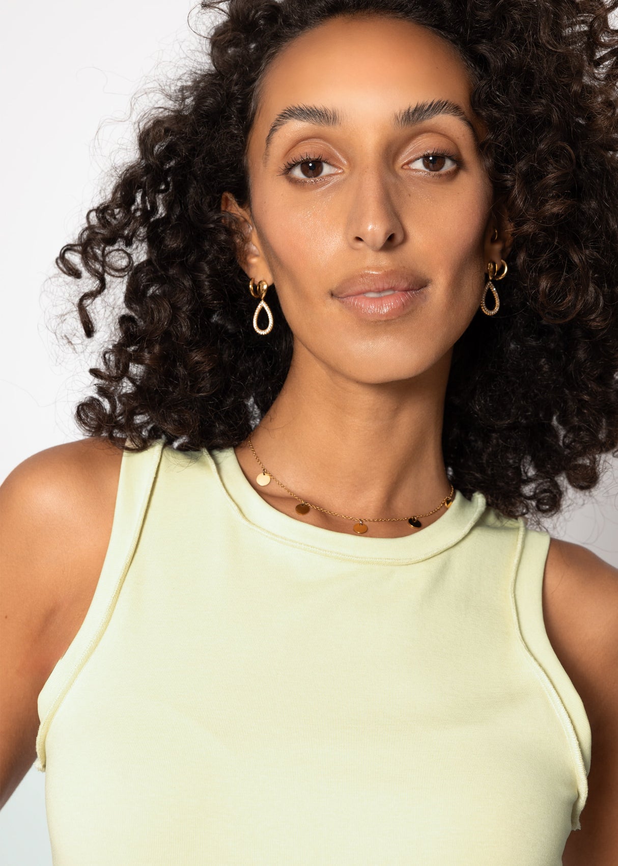 Tank top with outer seams - pistachio green