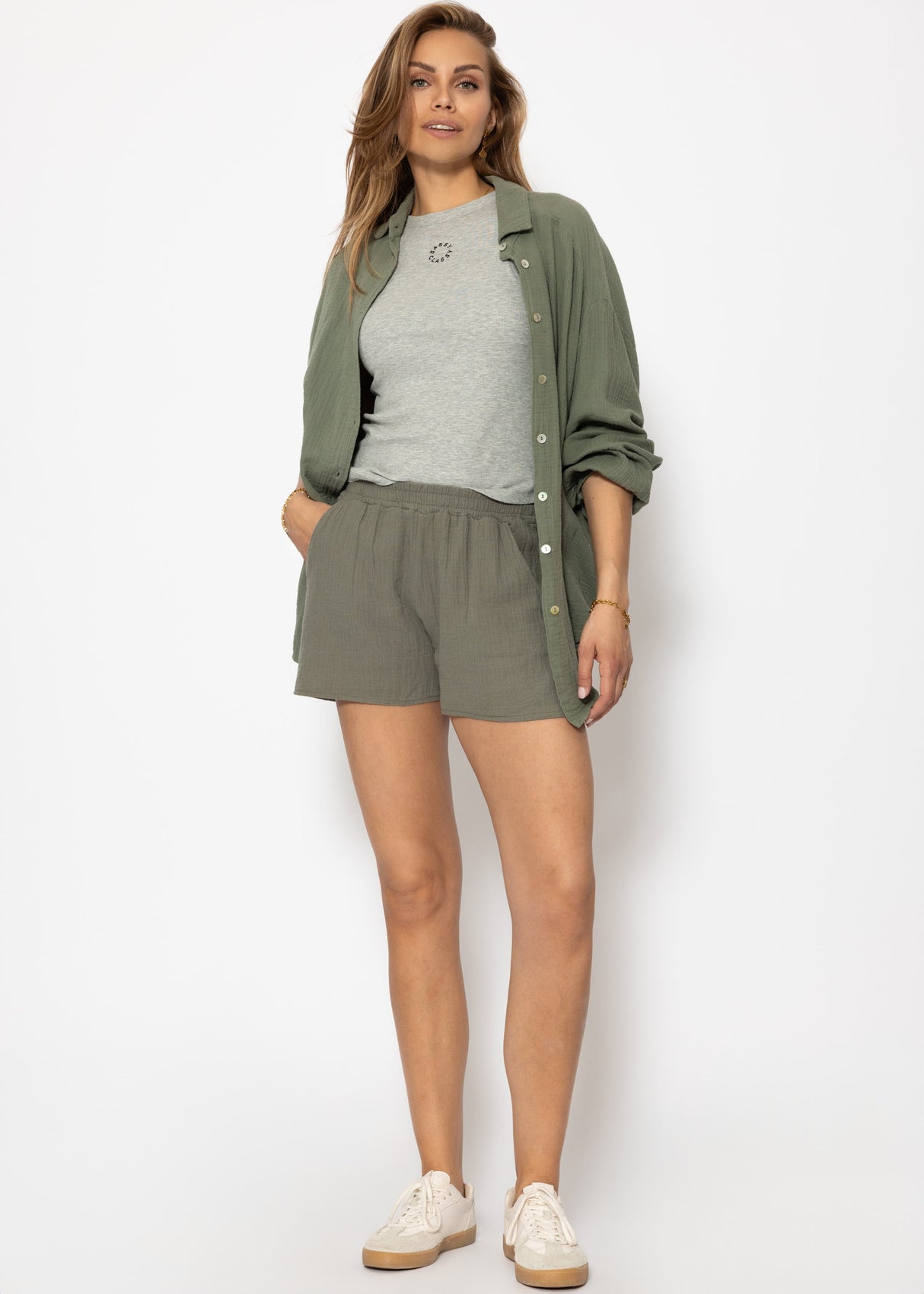 Tank Top mit Stickerei - grau