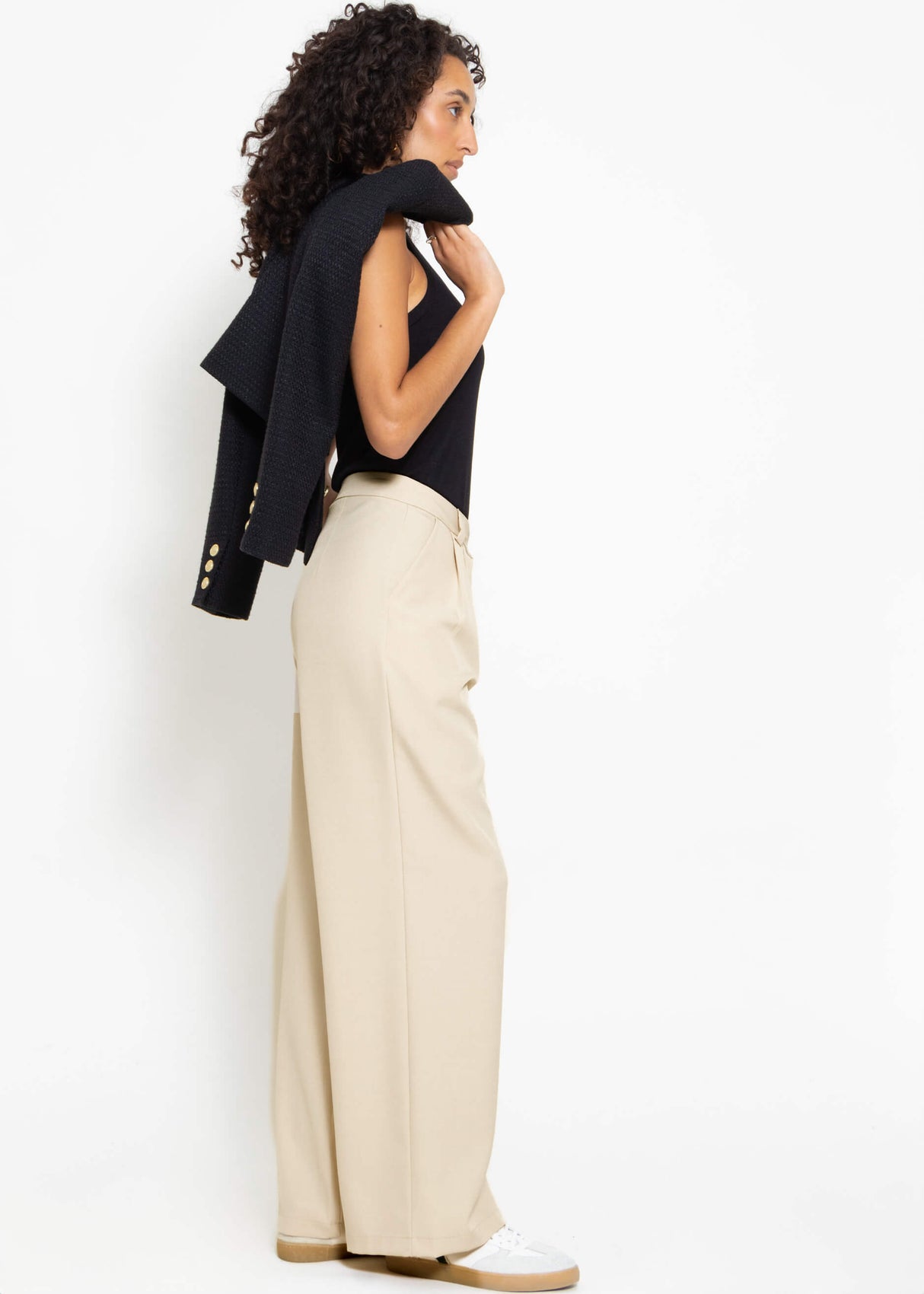 Ribbed tank top - black