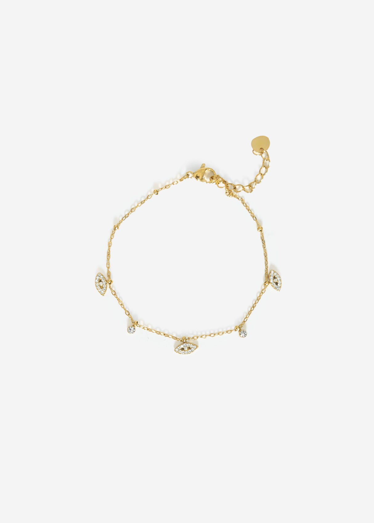 Bracelet with sparkling trailers - gold